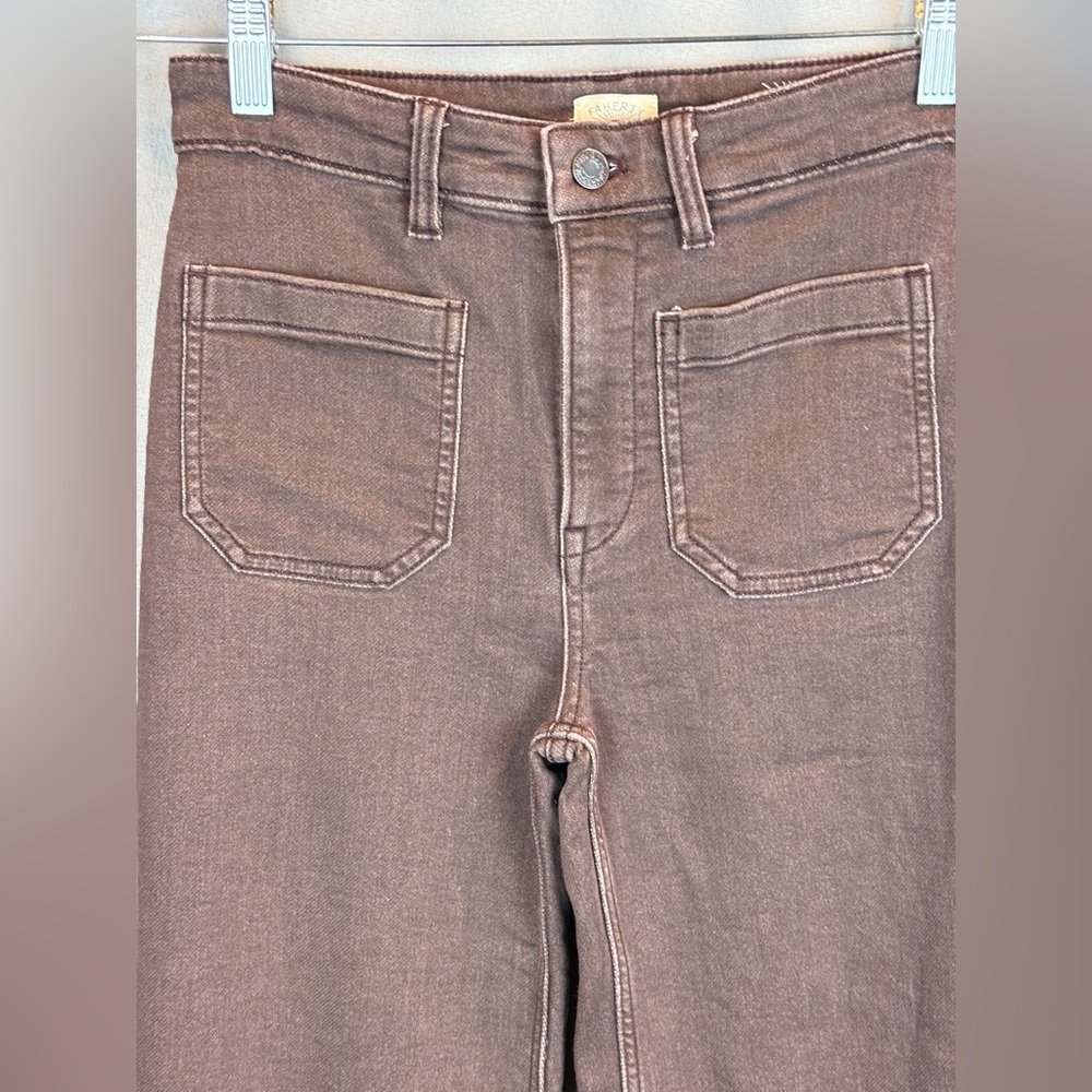 Faherty Stretch Terry Patch Pocket Pant - Walnut- Size 26 - Picture 5 of 12